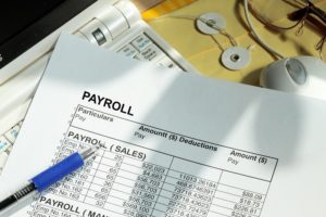 a payroll sheet listing employee wages